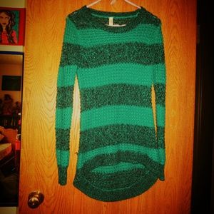 Teal striped sweater